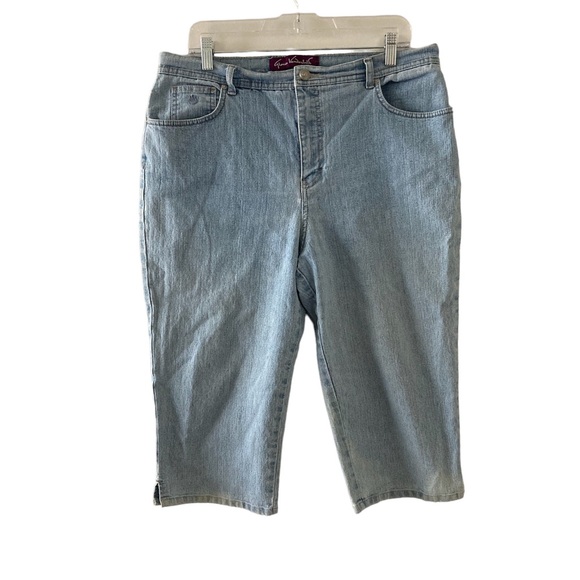 Gloria Vanderbilt Crop Jeans Womens Size 16 Light Wash High Rise Denim - Picture 1 of 7